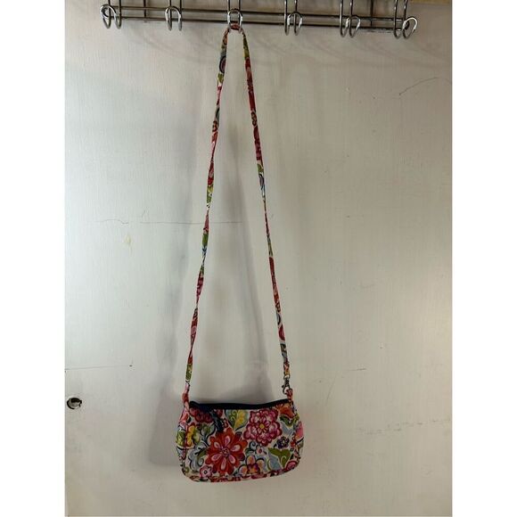 Vera Bradley 9x4" zipper mini crossbody multi-colors flowers - Picture 3 of 7